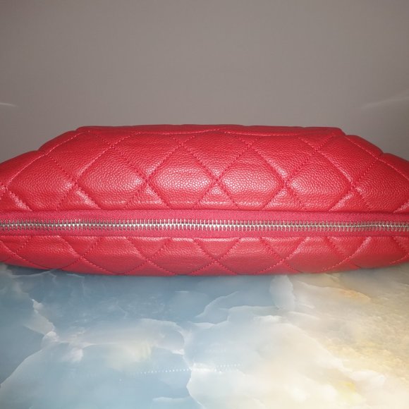 Chanel Shopping Expandable Zip Around Cc Caviar Leather Shoulder Bag - Picture 6 of 13